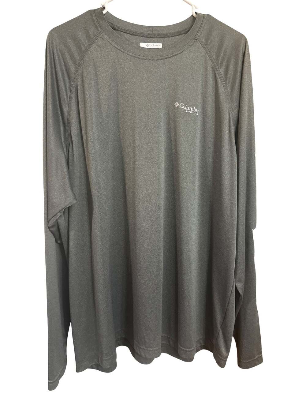 Columbia Men's PFG Terminal Tackle Long Sleeve Heathered Performance Shirt, Gray